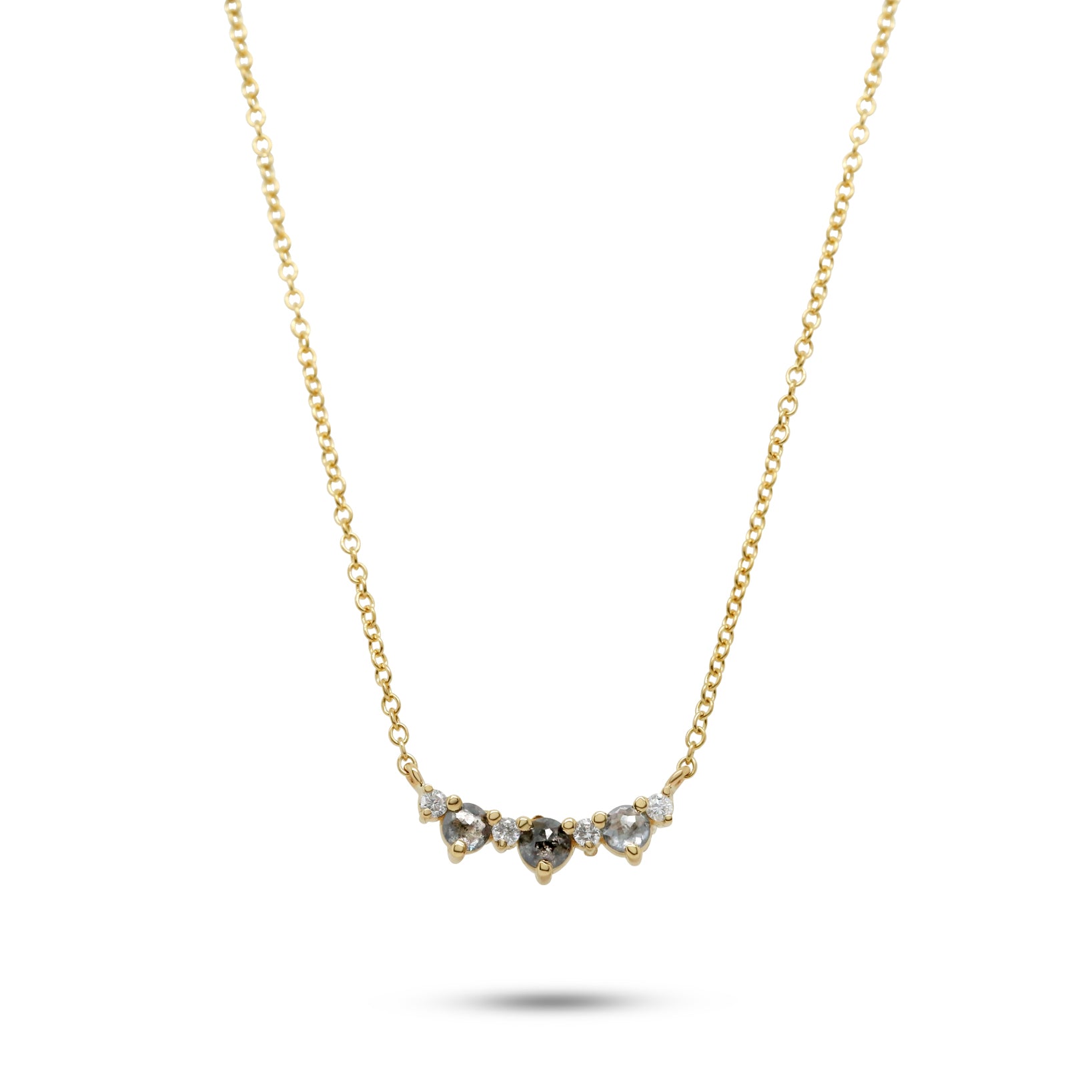 14K White Gold Necklace Simple Diamond Necklace Dainty 