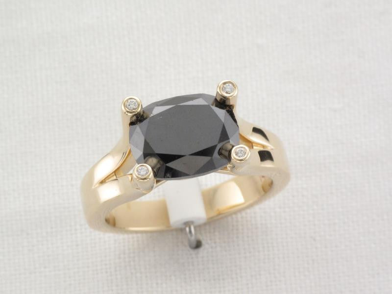 Custom Black Diamond Engagement Ring - Philadelphia Unique Jewelry Des