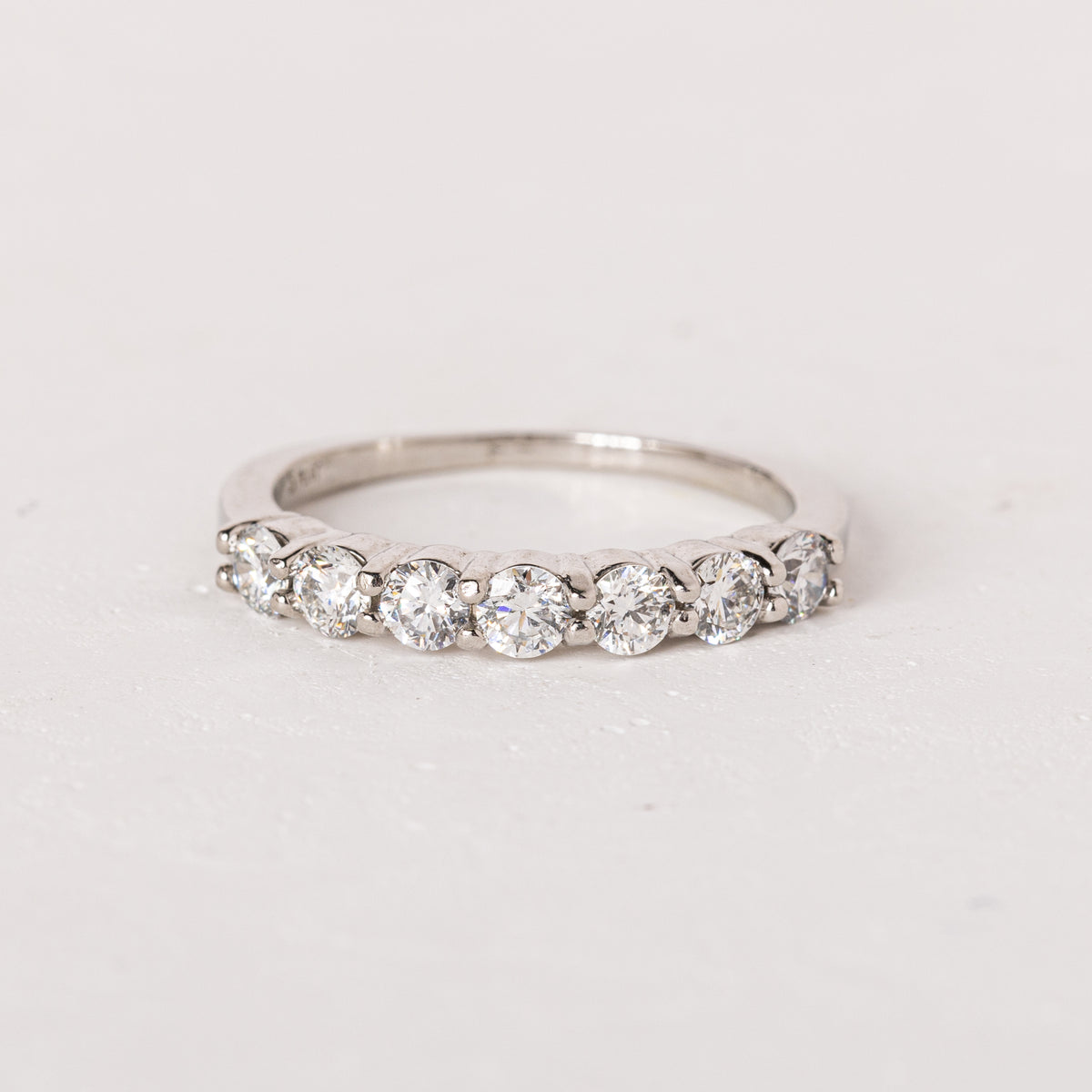 Platinum 7 Stone Diamond Ring Size 6