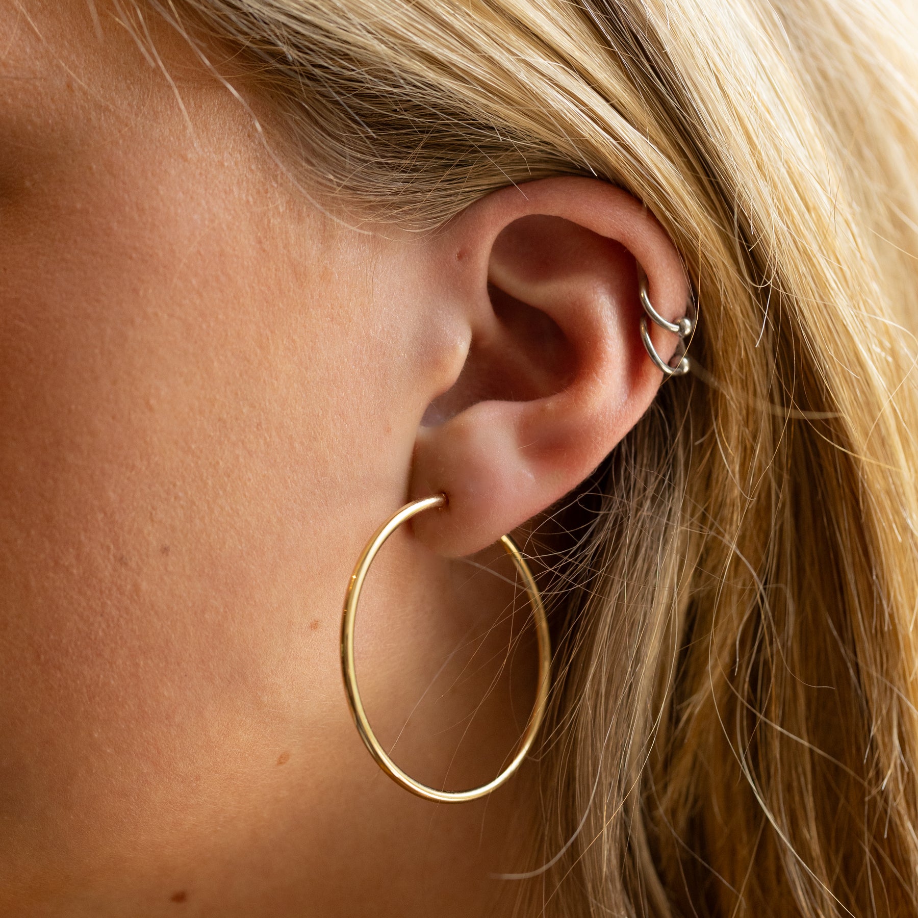 Gold Hoop Earrings Real Gold 14k Earrings Large Hoop -  Sweden
