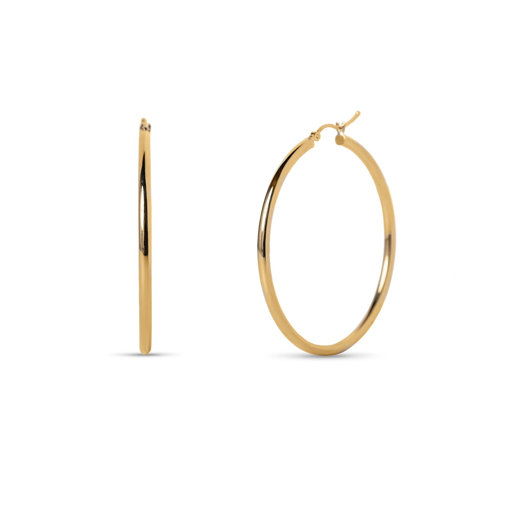 14k yellow gold large 40mm hoop earrings