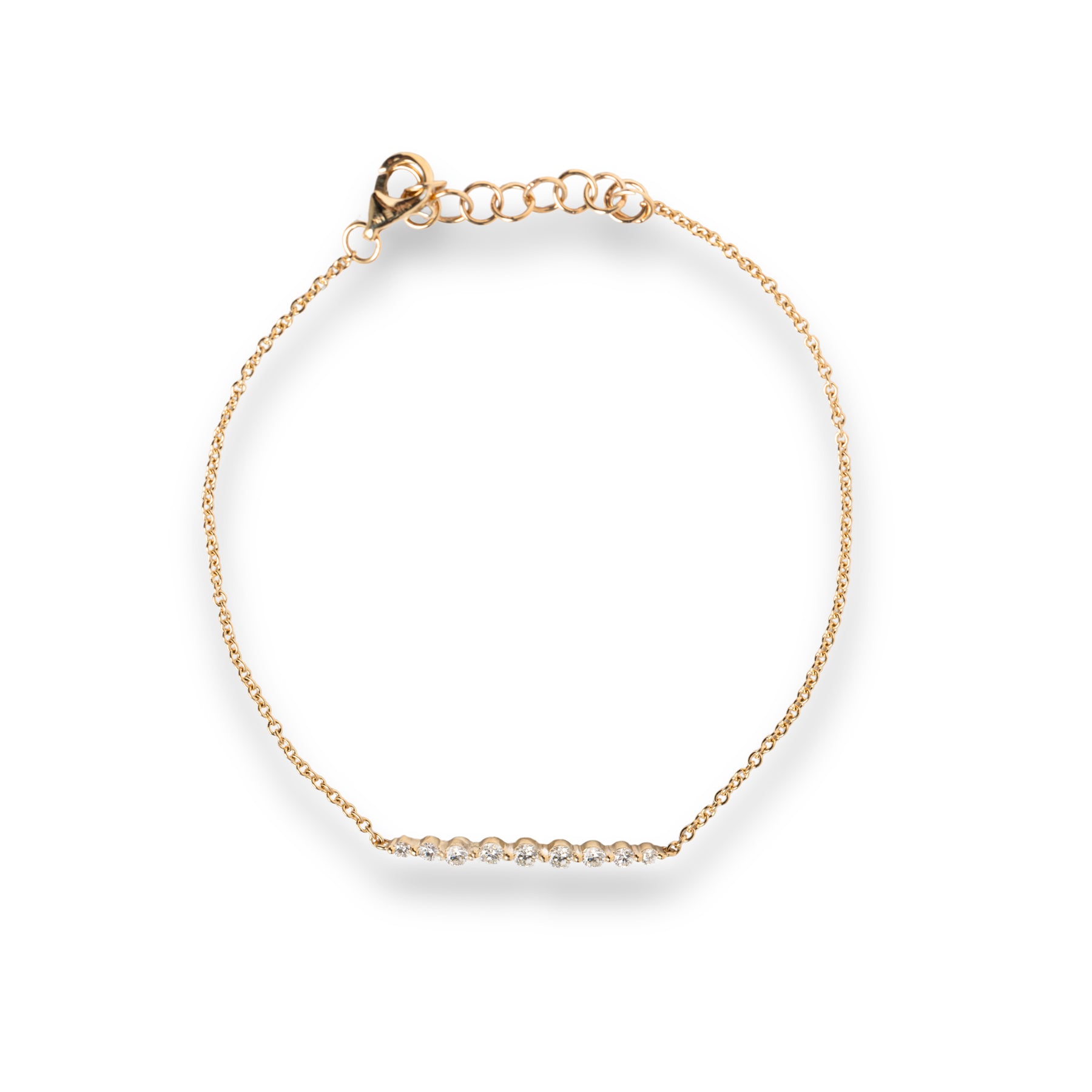 14k yellow gold graduated diamond accent bracelet