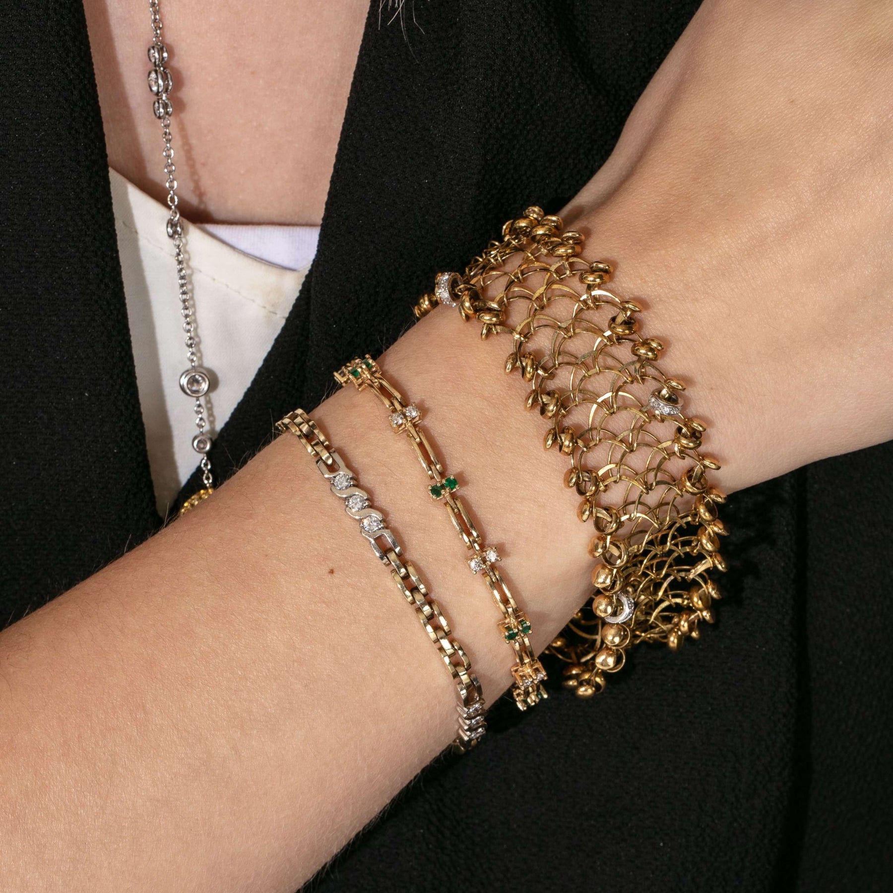 Bangle Bracelet in 14k Yellow Gold | Lux Bond & Green