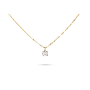 14k yellow or white gold 0.37ct lab grown diamond prong set pendant necklace