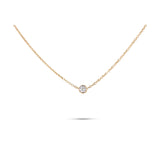 mae necklace bezel set diamond necklace available in rose white or yellow gold