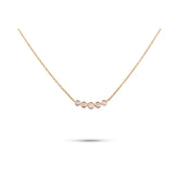 14k rose gold bezel set 5 diamond necklace