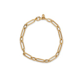 14k yellow gold paperclip chain bracelet