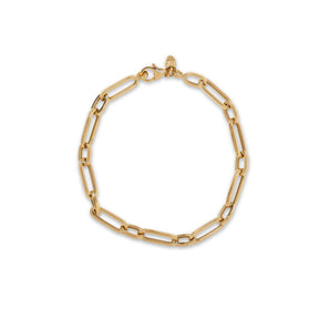 14k yellow gold paperclip chain bracelet