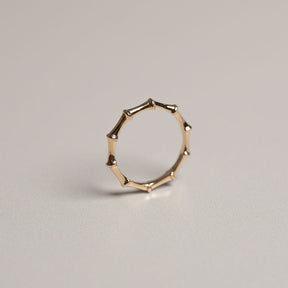 14k yellow gold bamboo style stacking ring