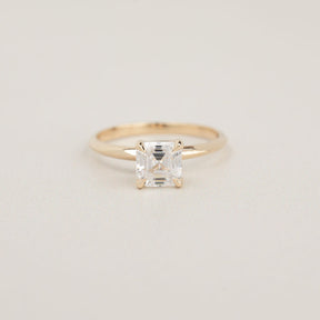 14k gold solitaire knife edge band engagement ring setting