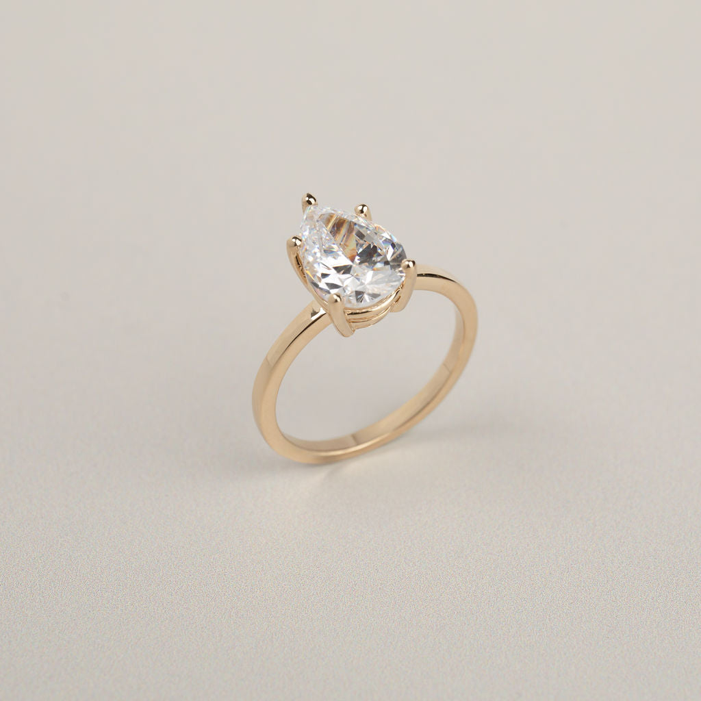 14k gold basket setting low set engagement ring