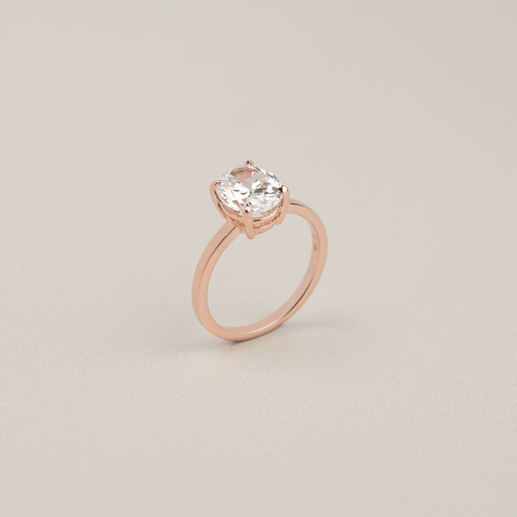 14k gold basket setting low set engagement ring