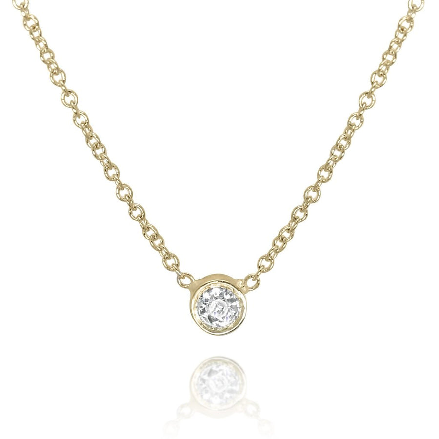 Mae Necklace | Rose Gold Bezel Set Diamond Necklace